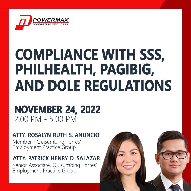 Compliance With SSS, Philhealth, PagIbig and DOLE Regulations