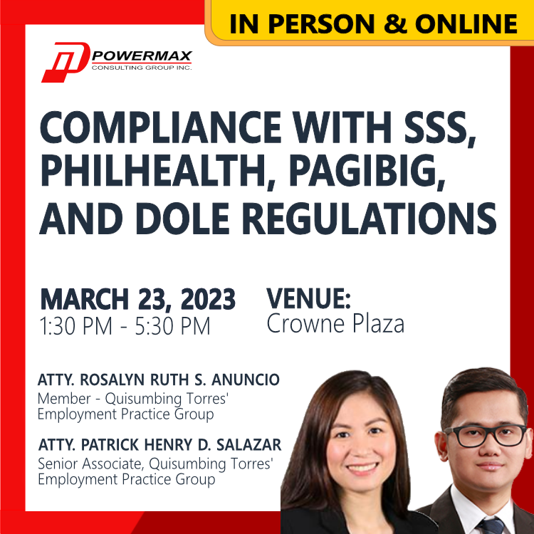 Compliance with SSS, PhilHealth PAGIBIG and DOLE Regulations